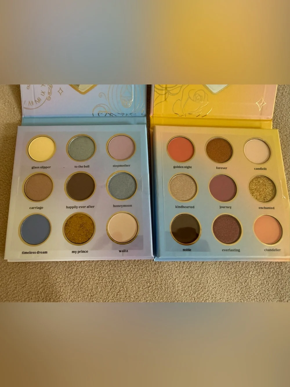 The Creme Shop Disney Princess Eyeshadow Palette Bundle Belle Cinderella NWT